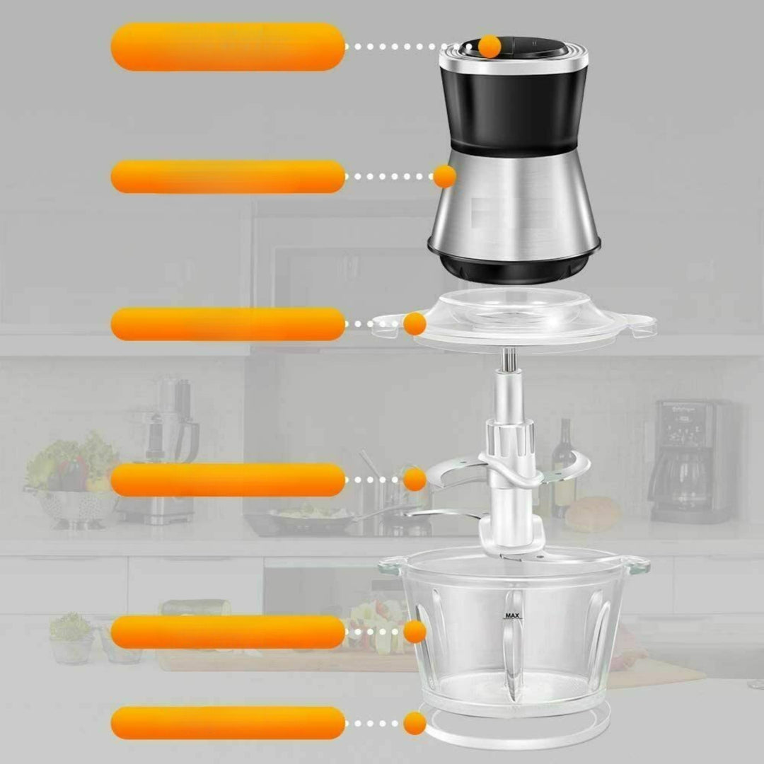 Sokany J18DE Mini Kitchen Chopper | 500W, 1.5 litre capacity, 2-stage control, stainless steel blades