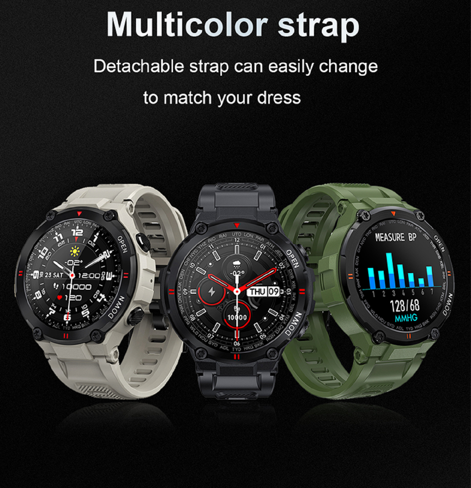 Robuste K22 Smartwatch with detachable strap to match your outfit. | Blue Chilli Electronics.
