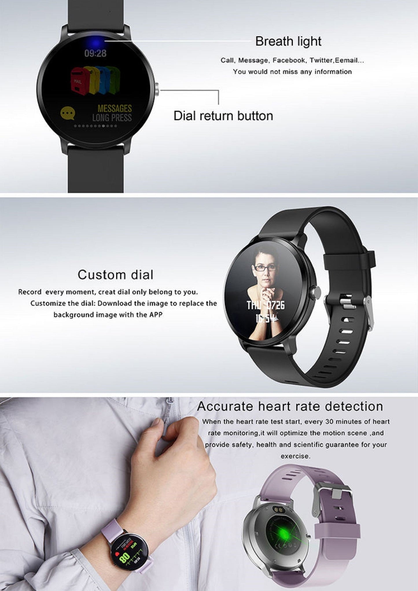 Unisex V11 Smartwatch (1,3 Zoll)